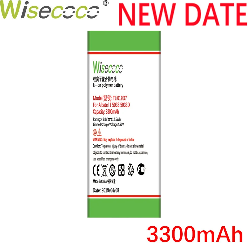 WISECOCO 3300 мАч TLi019D7 для Alcatel 1 5033 5033D 5033X 5033Y 5033A Telstra Эфирное плюс /TCL U3A новейший продукт батареи