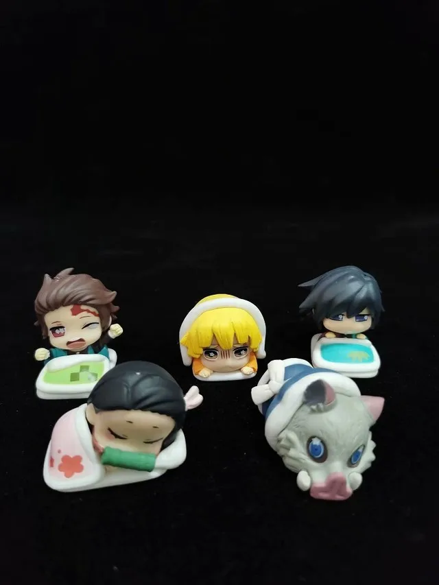 

5CM 5Pcs/Set Demon Slayer Q Ver. Sleeping Figurines Car Decoration Toy Collection