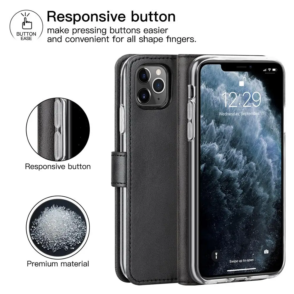 Чехол из натуральной кожи для iPhone 11 Pro Max, откидной Чехол-бумажник, чехол-подставка для карт, магнитная Обложка для книги для iPhone 11 11Pro