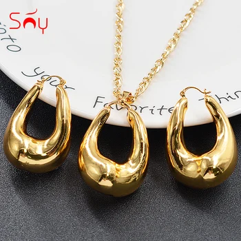 

Sunny Jewelry Fashion Jewelry Copper Jewelry Sets For Women 2020 New Design Necklace Earrings Pendant High Quality geometric