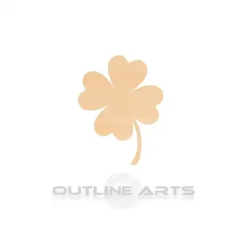 

10 pieces Four Leaf Clover Laser Cut Wood Shape Craft Supply