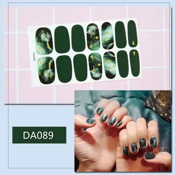 

14 Stickers/pc Nail Sticker Accessoires Slider Polish Back With Glue Plaid Cute Sticker DIY Decorative Manicure Lacquer Tool New
