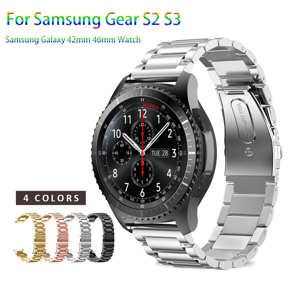 Ремешок из нержавеющей стали для Samsung Gear S2 S3 сменный звеньевой браслет наручных