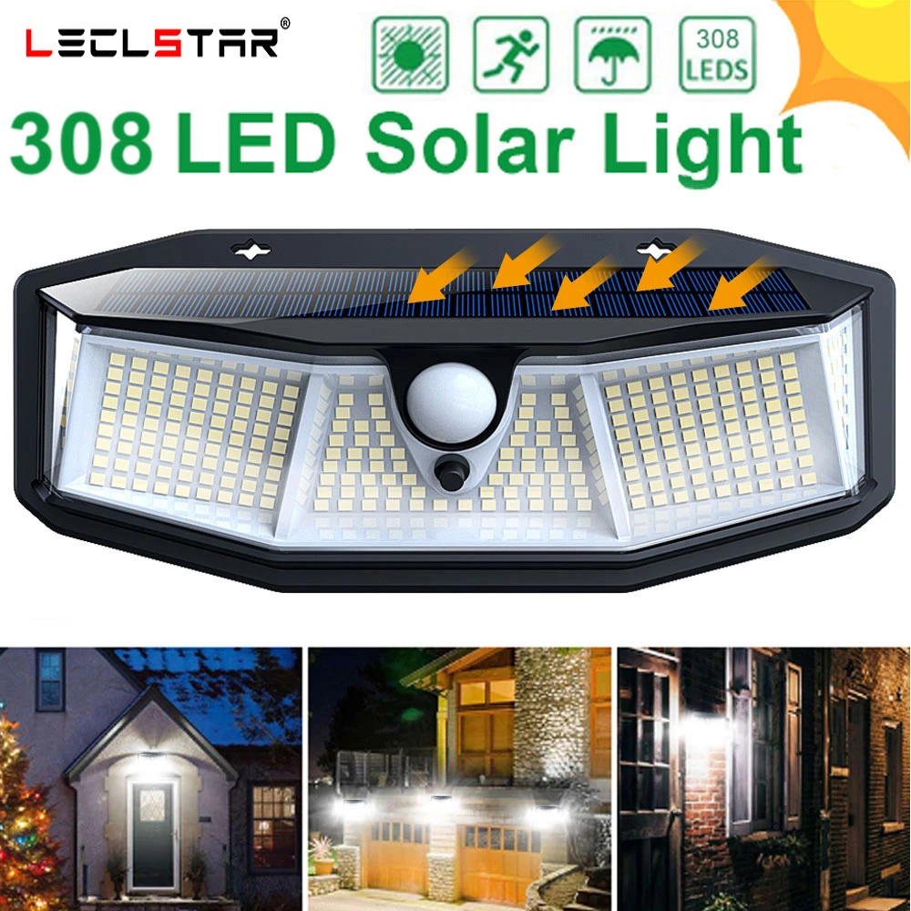 Waterproof 288 LED PIR Motion Sensor Solar Power Outdoor Garden Lamp Yard Light
