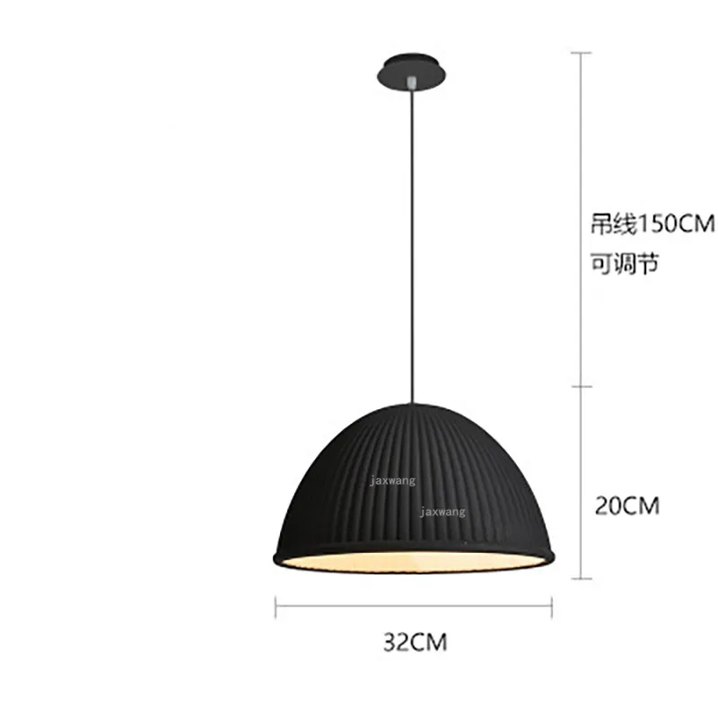 Скандинавский светодиодный люстра в гостиной Лофт подвесной светильник, Ресторан подвесной светильник освещение кухонные аксессуары - Цвет абажура: A Black 32CM