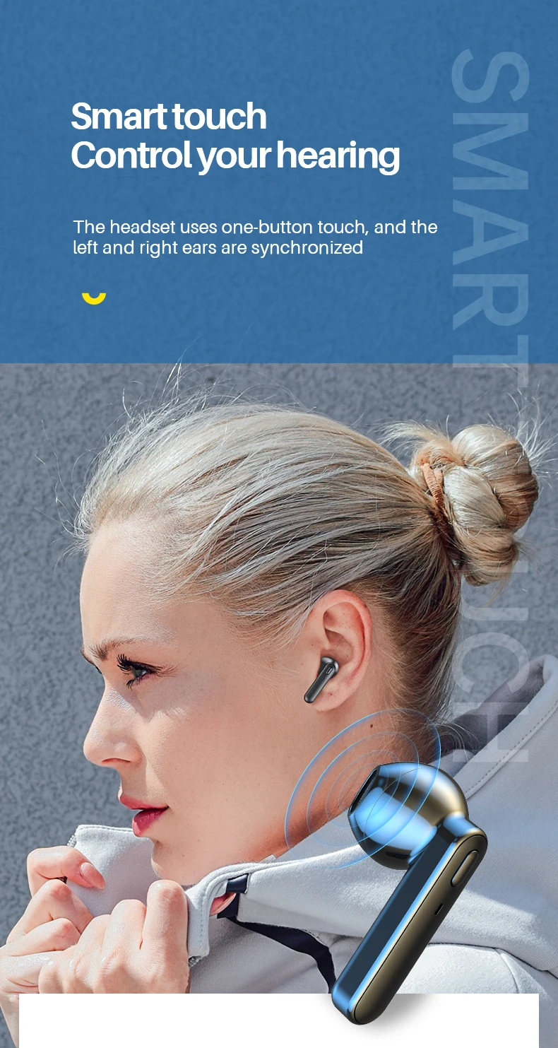 Wireless Headphones TWS Earphone Bluetooth 5.1 With Microphones IPX7 Waterproof Noise Cancelling Bluetooth Headset Type C Charge