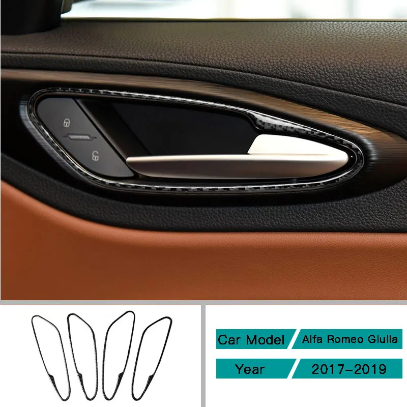 Аксессуары для автомобиля из углеродного волокна интерьерная дверная ручка