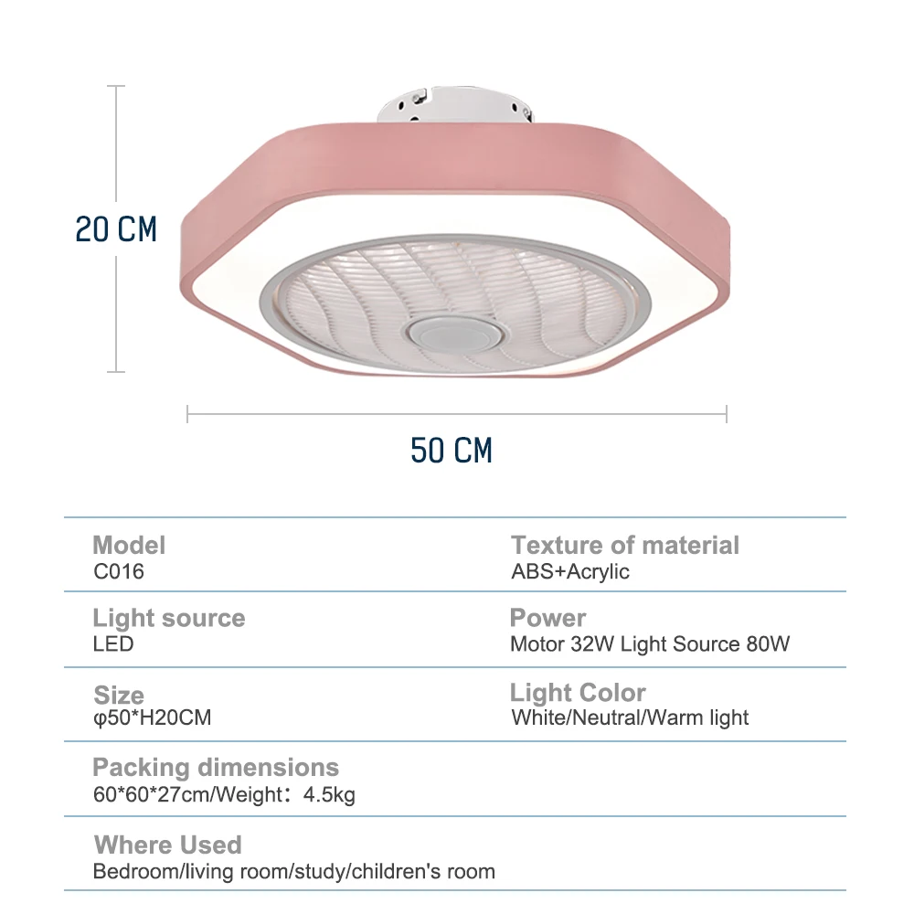 Потолочные вентиляторы с подсветкой C016 80 Вт AC220V трехскоростной вентилятор для внутреннего освещения вентилятор с дистанционным управлением диммируемая лампа для спальни для детей