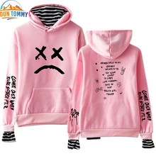 Лил Пип поддельные две части толстовки свитшоты осенние мужские/женские свитшоты Lil Пип Харадзюку подходящие толстовки для пар