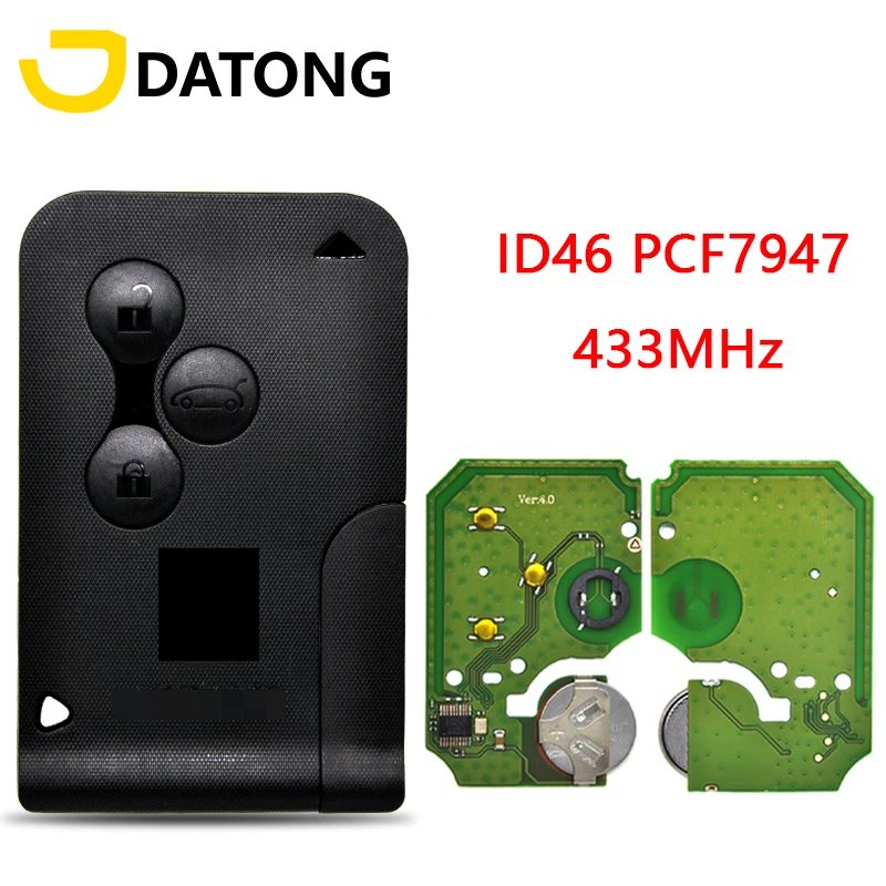 Datong World для Renault Megane Scenic 2003-2008 дистанционный ключ 433 МГц ID46 PCF7947 чип 3 кнопки