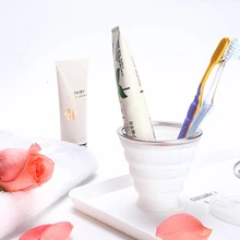 Портативная силиконовая складная чашка, термостойкая чашка с крышкой, кухонные аксессуары, полезные креативные