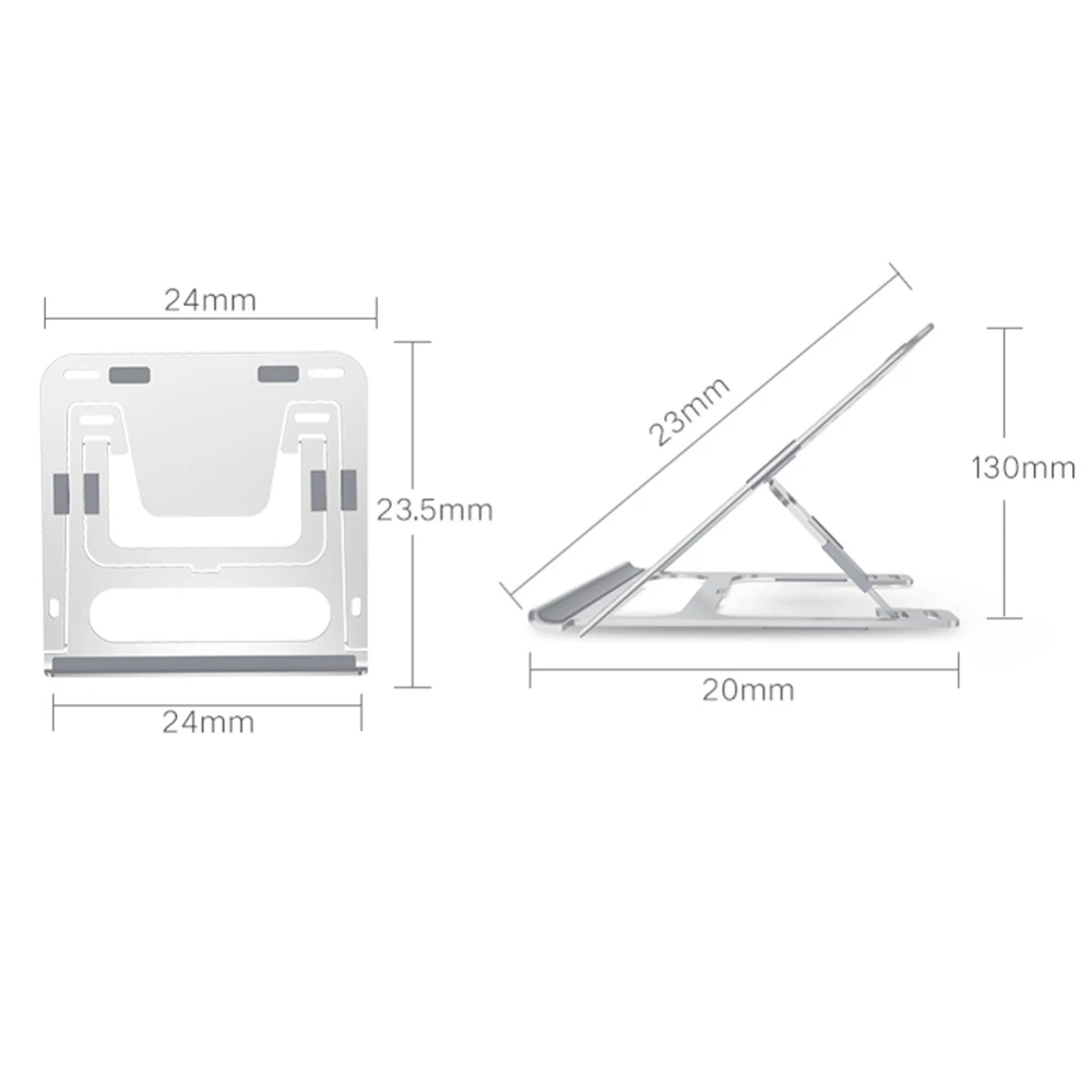 Настольная подставка охлаждающая подставка для ноутбука 11-17 дюймов складной регулируемый угол алюминиевый сплав портативный Настольный держатель нескользящий
