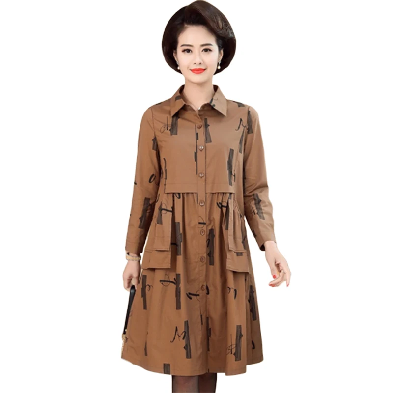 Autumn Winter Cardigan Overcoat Women Quality Thin Windproof Windbreaker Coats Plus size Womens Loose Long Trench Coats 5XL 1134 - Цвет: Khaki