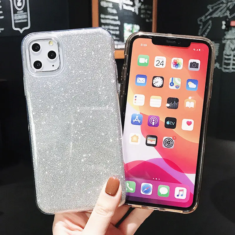 Чехол для телефона Ottwn с блестящей пудрой для iPhone 11 Pro, Мягкий Силиконовый ТПУ блестящий чехол карамельного цвета для iPhone 11 11 Pro Max Shell