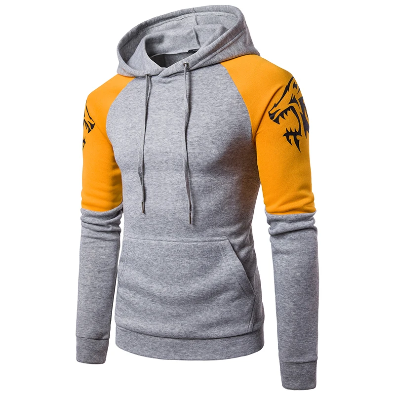 

Wolf Totem Printing Spell Color Design Men's Casual Hooded Sweater US SIZE