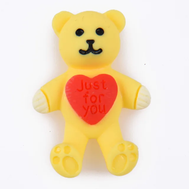 Hot Sale 1 Pcs Cartoon Bear Croc Shoe Charms Colorful Smile Face Baby Bear Clog Shoes Decorations Kid's Wristband Accessories r9596