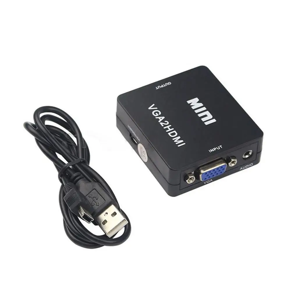 Мини VGA к HDMI конвертер VGA2HDMI адаптер VGA к HDMI 1080P кабель для зарядки с адаптером конвертер для HDTV проектора