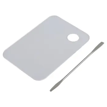 

Salon Manicure Color Palette Make up Cream Foundation Mixing Palette Cosmetic Make up Tool Stainless Steel Plate