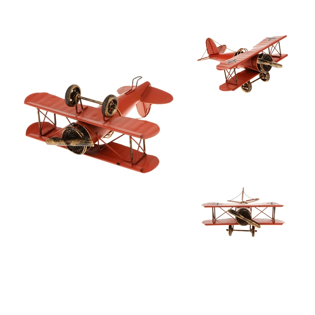 3pcs Vintage Biplane Metal Diecast Model Toy, Desktop Decorations for Home, Office, Study Room, Bookshelf