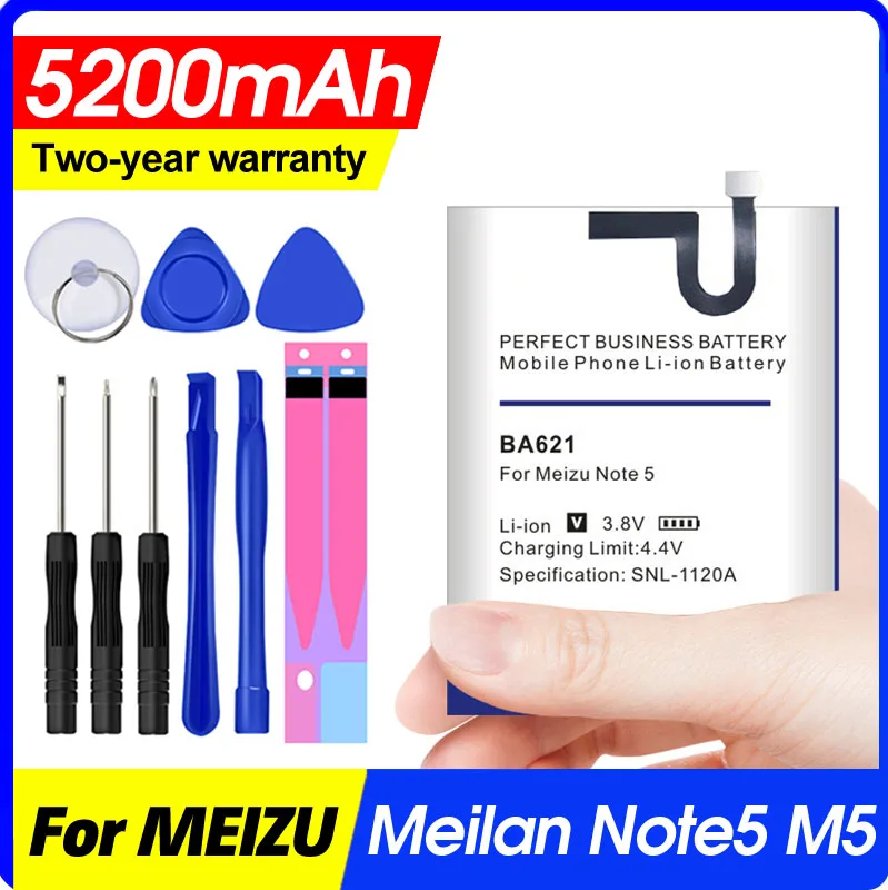 Аккумулятор BA621 5200 мАч для Meizu Meilan Note 5 M5 Note5 сменные батареи телефона подарочные