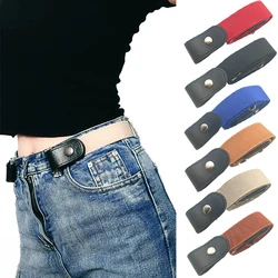 6 Colors Buckle-Free Belt For Jean Pants Dresses No Buckle Stretch Elastic Waist Belt For Women Men Waist Straps DropShipping