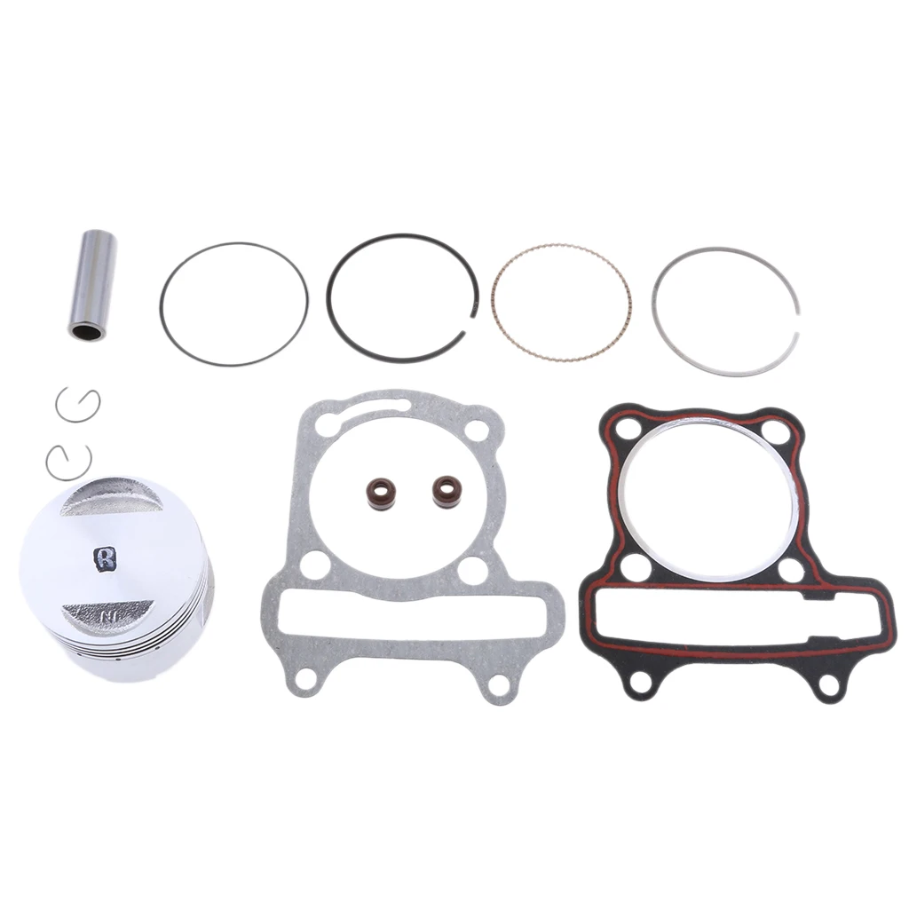 Motorcycle 57.4mm Piston Cylinder Rings Pin Clips Gasket Kit GY6 150cc