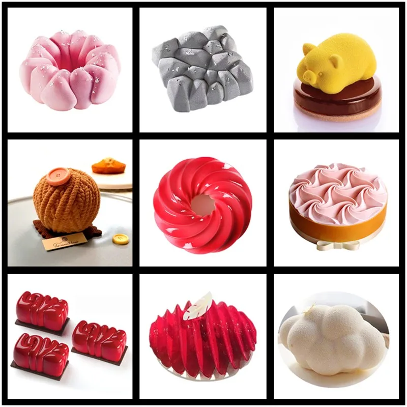 SHENHONG новая форма для выпечки для муссов и десертов силиконовая 3D форма Silikonowe Moule кондитерские изделия сковорода жаропрочная посуда для фондан