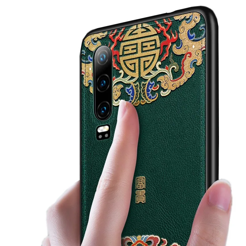 Тисненая кожа задняя крышка для huawei P20 P30 Pro mate 20 30 Pro Honor 20S Nova 5i чехол специальный китайский стиль чехол для телефона s Aixuan