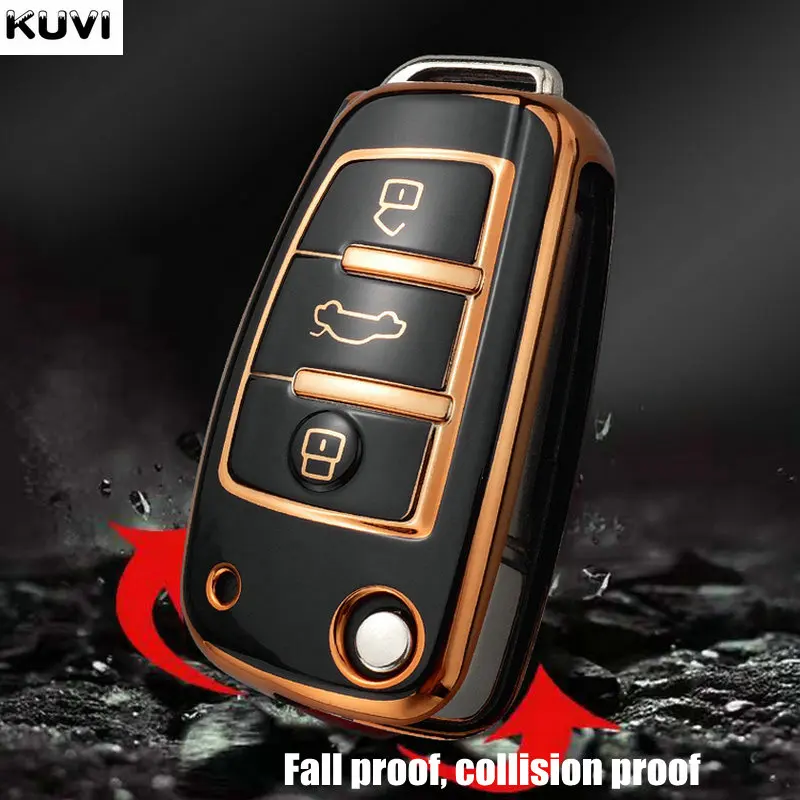 Car Key Case Cover Shell Tpu For Audi A1 A3 8p 8l A4 A5 B6 B7 A6 A7 C5 C6 4f Q3 Q5 Q7 Tt S3 S4 S6 Rs Holder Protector Fob - - Racext™️ - - Racext 27