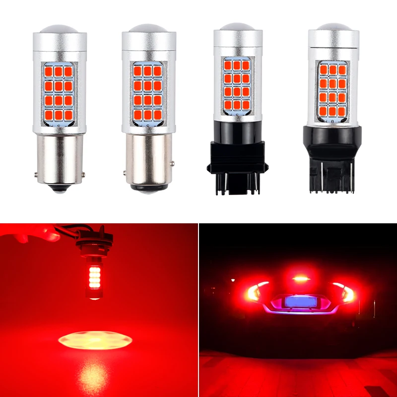 1156 1157 3157 7443 S25 T20 T25 BA15S BAY15D Светодиодные красные стоп-сигналы Лампы Задний третий