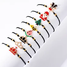 30 стилей многоцветный Miyuki браслеты для женщин милые крошечные Delica бусины браслет Корона лося Санта ювелирные изделия Регулируемая цепочка