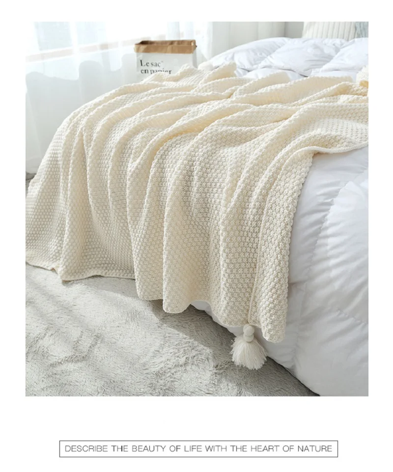 Простое воздухопроницаемое дорожное одеяло, вязаное одеяло для кровати, чехлы для дивана, домашний текстиль, одеяло, не скатывается, портативное