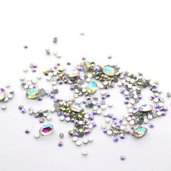 

1440pcs ss3-ss10 Color AB Nails Accessoires Cristal Diamonds MIX Irregular manicure rhinestones Flat back Non-hotfix Stone