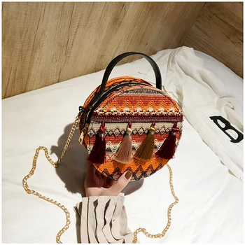 

Women Bag Simple Circular Messenger Bag Female Mini Round Handbag PU Leather Ladies Crossbody Bag Bolsas