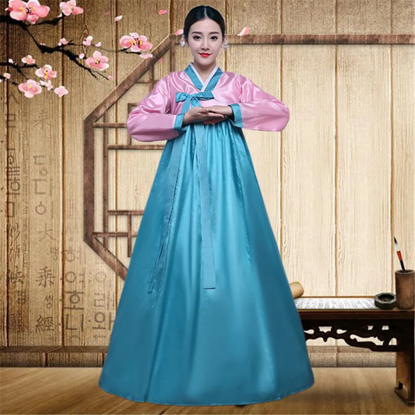10 цветов корейский традиционный дворец женский новогодний танец меньшинств платье для выступлений для женщин полный рукав костюм ханбок - Цвет: color 5