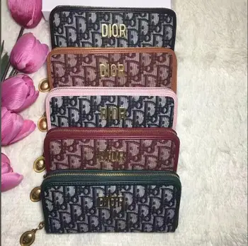 

Luxury Designer Brand Dior- Wallet women Purses High Quality Black Brown Bifold Wallet Zipper Coin Purse Wallets DI12