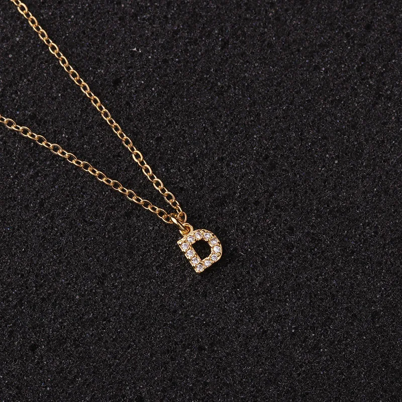 Крошечное модное ожерелье с буквами алфавита из Кубического Циркония Золотое и серебряное ожерелье с подвеской для женщин модные корейские ювелирные изделия X-l012