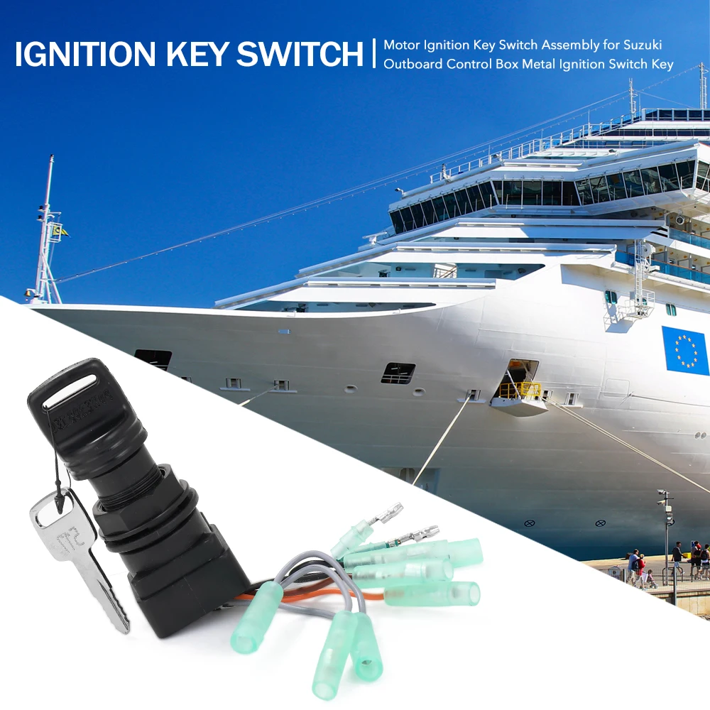 

Hot New Motor Ignition Key Switch Assembly for Suzuki Outboard Control Box Metal Ignition Switch Key