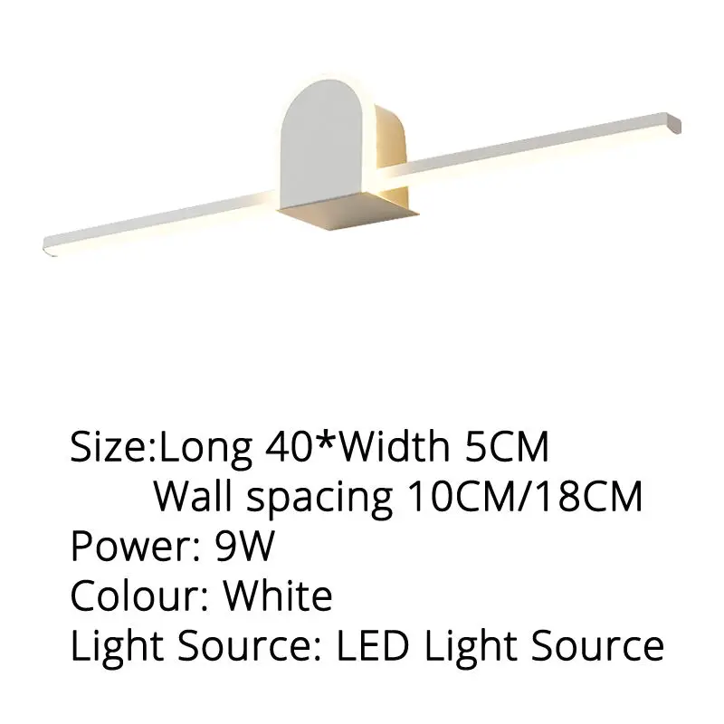 9 Вт-22 Вт современный акриловый зеркальный светодиодный светильник для ванной комнаты настенный светильник для внутреннего освещения бра для дома - Цвет абажура: A White 40x5cm 14w