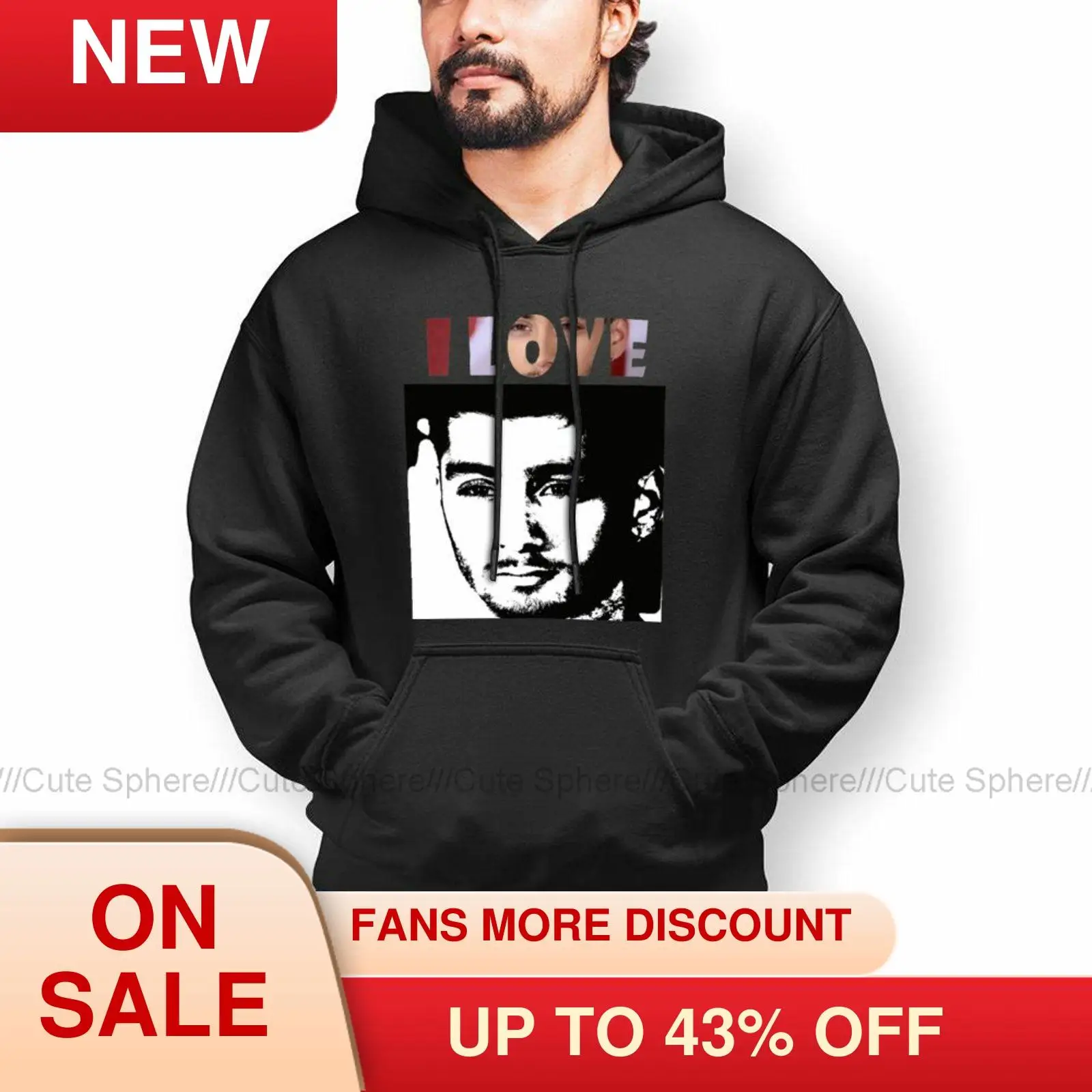 

Popular Zayn Malik Zayn Malike Hoodie Loose Warm Hoodies Long Cotton Pullover Hoodie Men XL