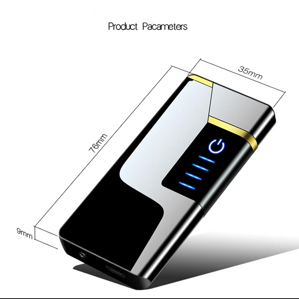 USB Touch двойная дуга Индукционная Зажигалка перезаряжаемая зарядка ветрозащитная креативная Электронная зажигалка для подарка