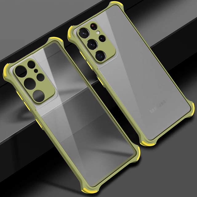Luxury Shockproof Case For Samsung S20 FE Note 20 S20 Plus 20Ultra S21 Plus Matte Case A71 A51 A31 4G A52 A72 5G A70 A50 A30 A20 Army green
