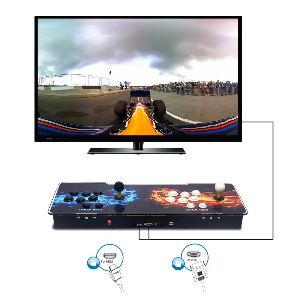 846 Classic Games Home Multiplayer Arcade Game Console Kit Set Double Joystick Children Family Game Console For TV Monitor