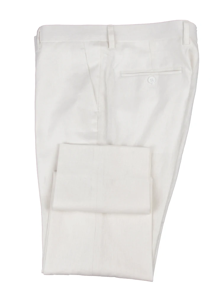 Breathable Ivory Linen Cotton Dress Pants Custom Made Trousers Highly Comfortable Fabric Tailor Made Pants For Summer Cool