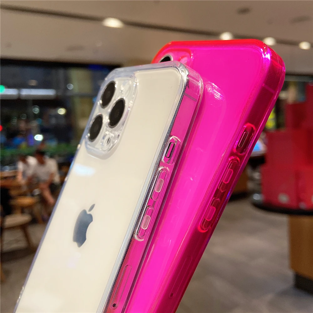 Vibrant Neon Clear Candy Color Silicone Case - Slim & Soft Design