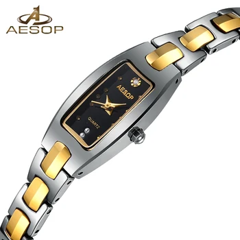 

Aesop Tungsten Steel Watch Women Rectangle Gold Bracelet Quartz Wristwatch Elegant Ladies Clock Montre Femme Relogio 8820l