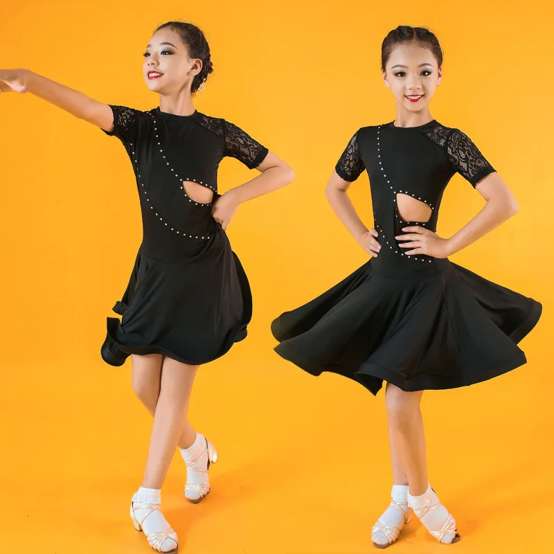 Children Professional Latin Dance Dress for Girls Ballroom Dance Competition Dresses kids Modern Waltztango  Cha Cha Costumes (6)