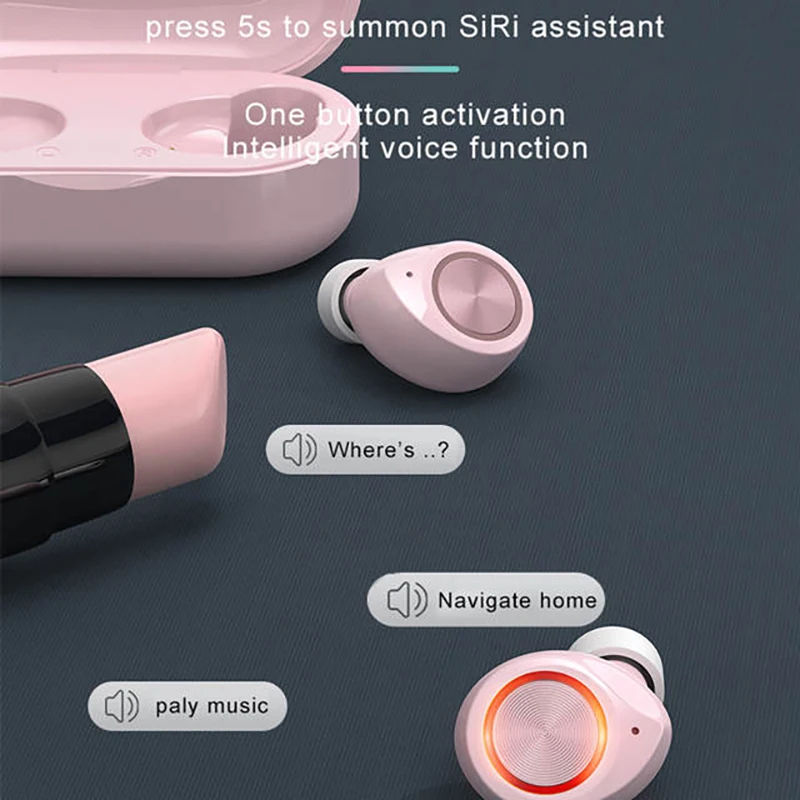 Macaron Wireless Earphone Bluetooth 5.0 Headphone HiFi Stereo With Mic Charging Box 3D Stereo headphones With Microphone Type C