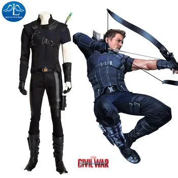 

ManLuYunXiao Avengers 4 Endgame Marvel Costume Cosplay Adult Hawkeye Clint Barton Halloween Carnival Vest Jacket Pants Gloves