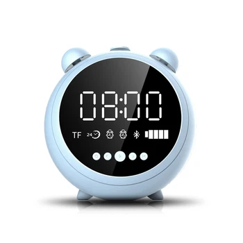 

Bluetooth Speaker With LED HD Mirror Display Mini Alarm Clock FM Radio Support Aux TF USB Music Player Subwoofer For Office Home